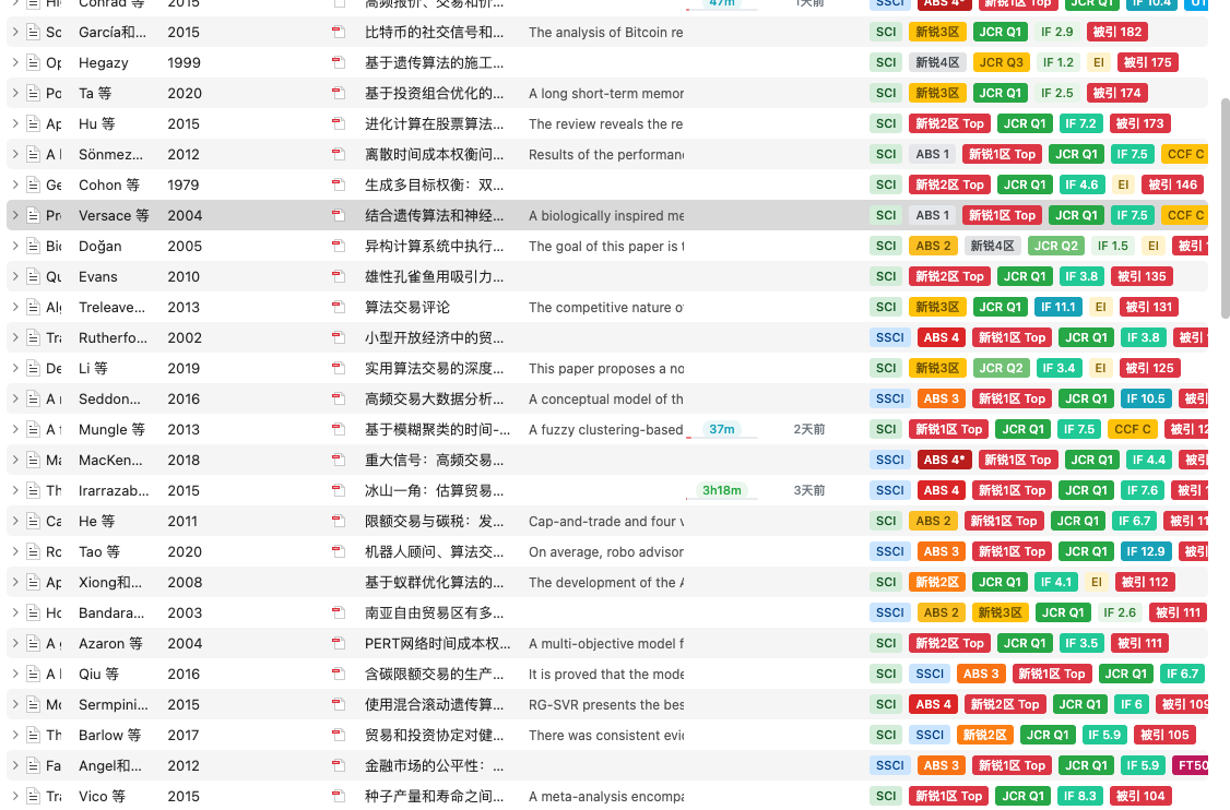 按中科院分区、JCR 分区筛选文献